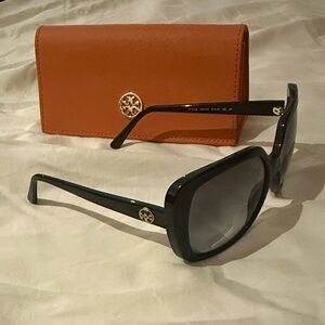 Tory Burch Black Sunglasses with Gold Accents